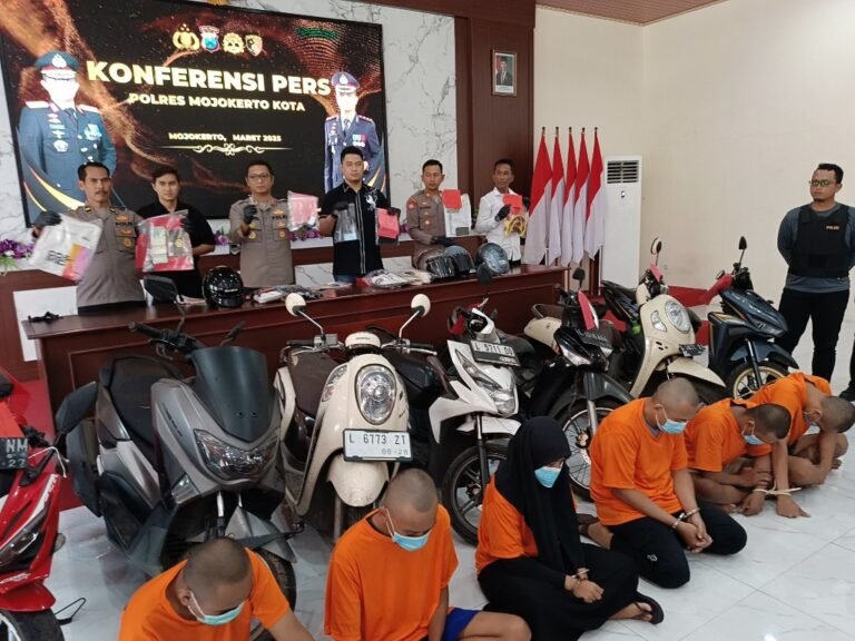 Polres Mojokerto Kota Tangkap 6 Pelaku Curanmor